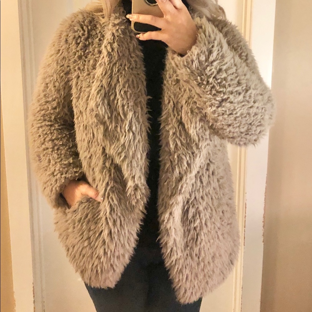 Billabong Grey/Taupe Teddy Bear Jacket - Large